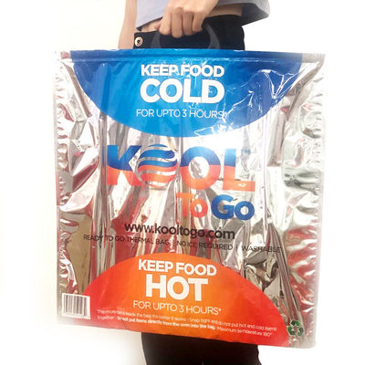 30lbsの熱く、冷たい絶縁された袋、アルミ ホイルのテークアウトの買物袋