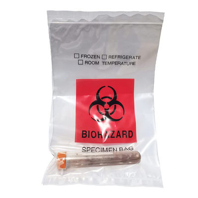 ポリプロピレンの文書の袋が付いているジップ ロック式の標本のBiohazardのごみ袋