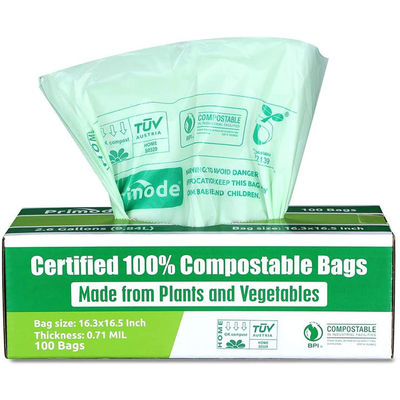 Compostable 2.6ガロンの屑の生物分解性の包装袋100%