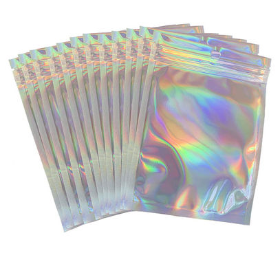 マイラーのレーザー光線写真ジップ ロック式の袋、虹のアルミニウム真空シール袋