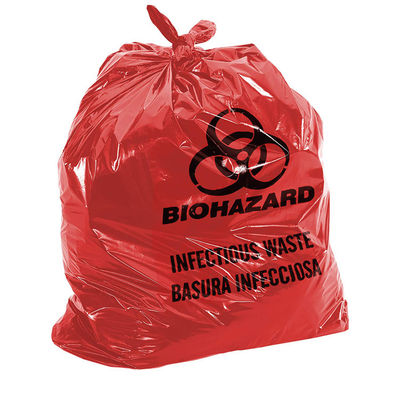LLDPEの赤い臨床不用な袋、30*36」医学の廃棄物処理袋